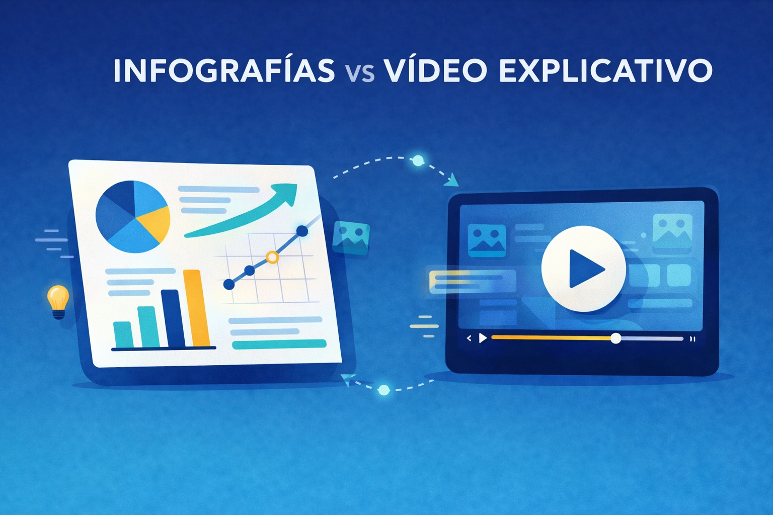 Comparativa visual entre una infografía y un vídeo explicativo